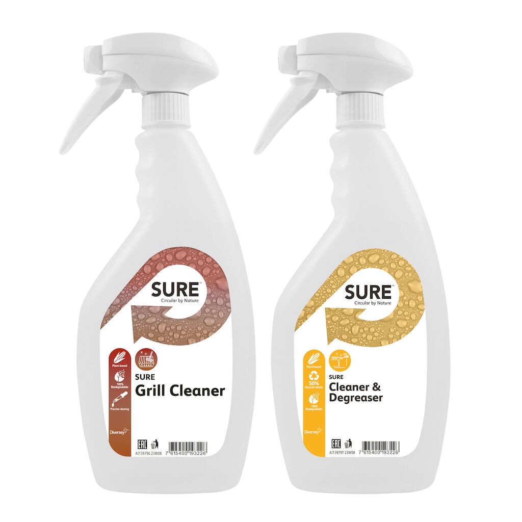 SURE Grill Cleaner & Degreaser Empty Spraybottles - 750ml 6x - Spray bottle 750 ml Opus foam trigger white, empty for SURE Grill & Cleaner Degreaser