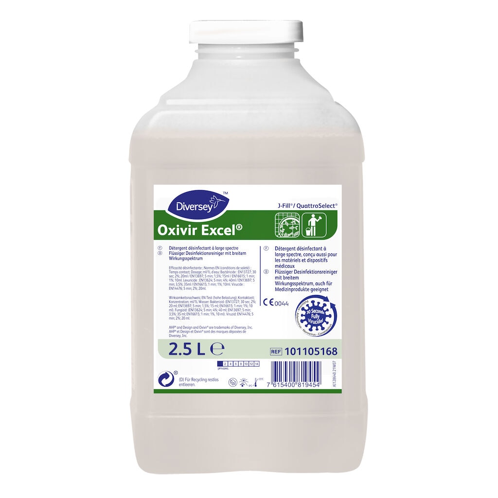 Oxivir Excel CE 2x2.5L - Cleaner & Disinfectant for non-invasive medical devices