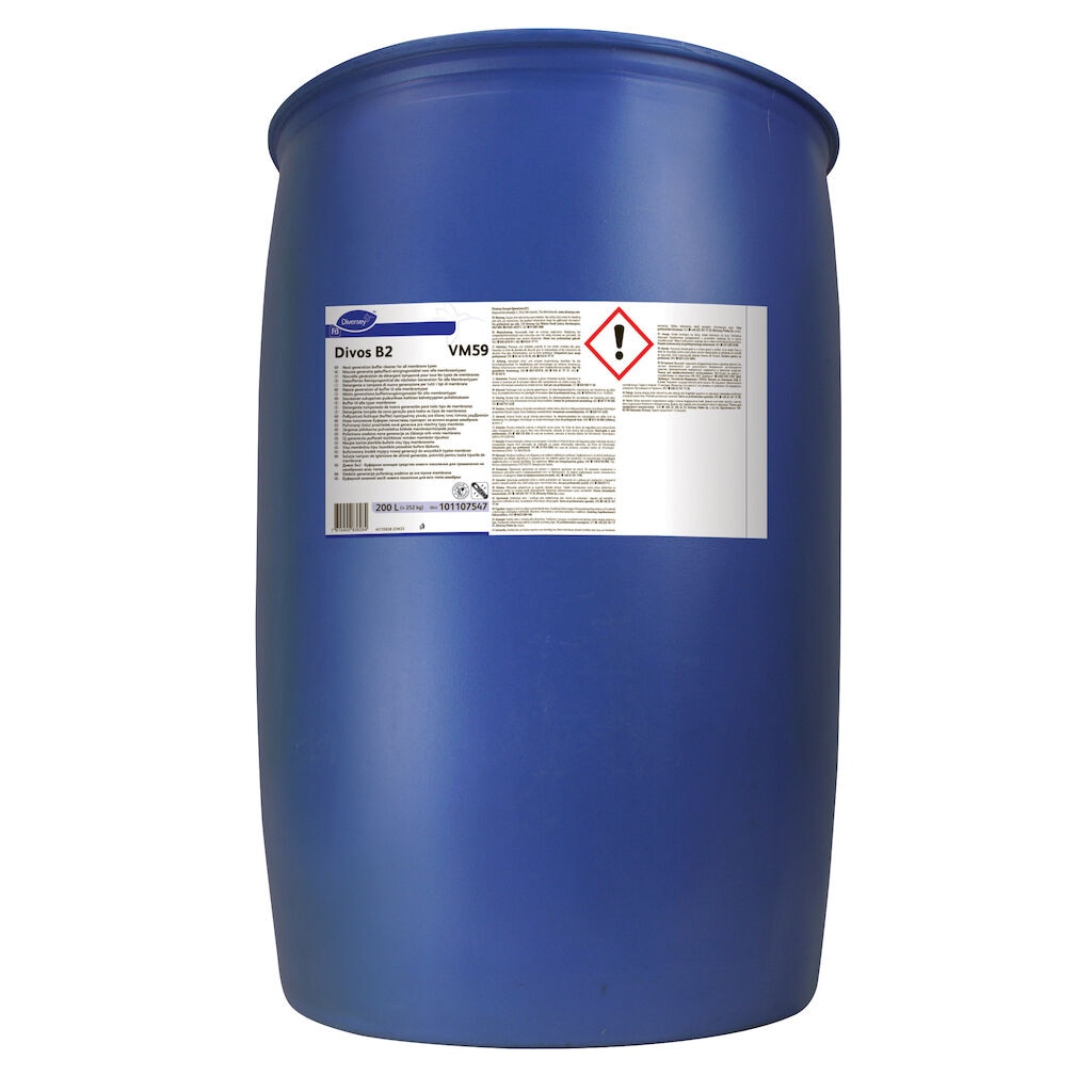 Divos B2 VM59 1x200L - Buffered alkaline detergent for all types of membranes