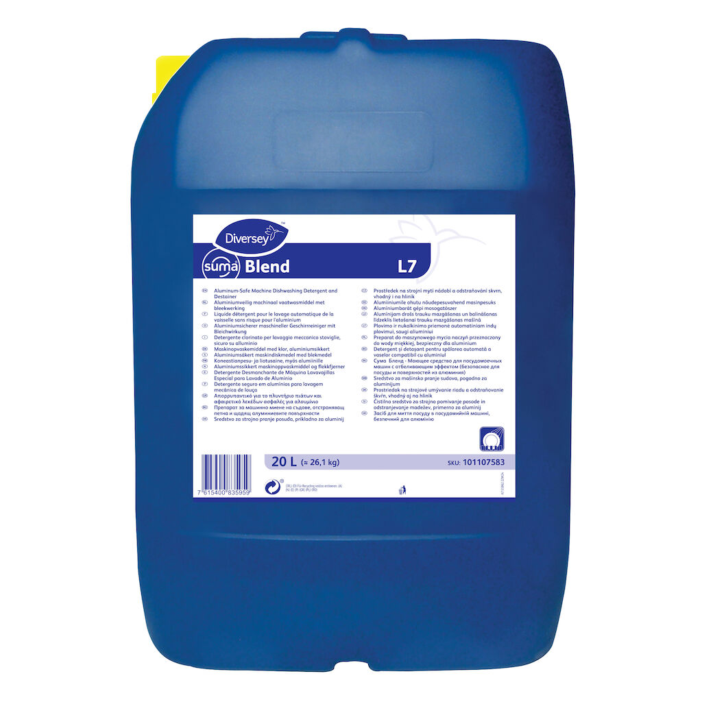 Suma Blend L7 1x20L - Liquid mechanical ware washing detergent for soft water, aluminium safe
