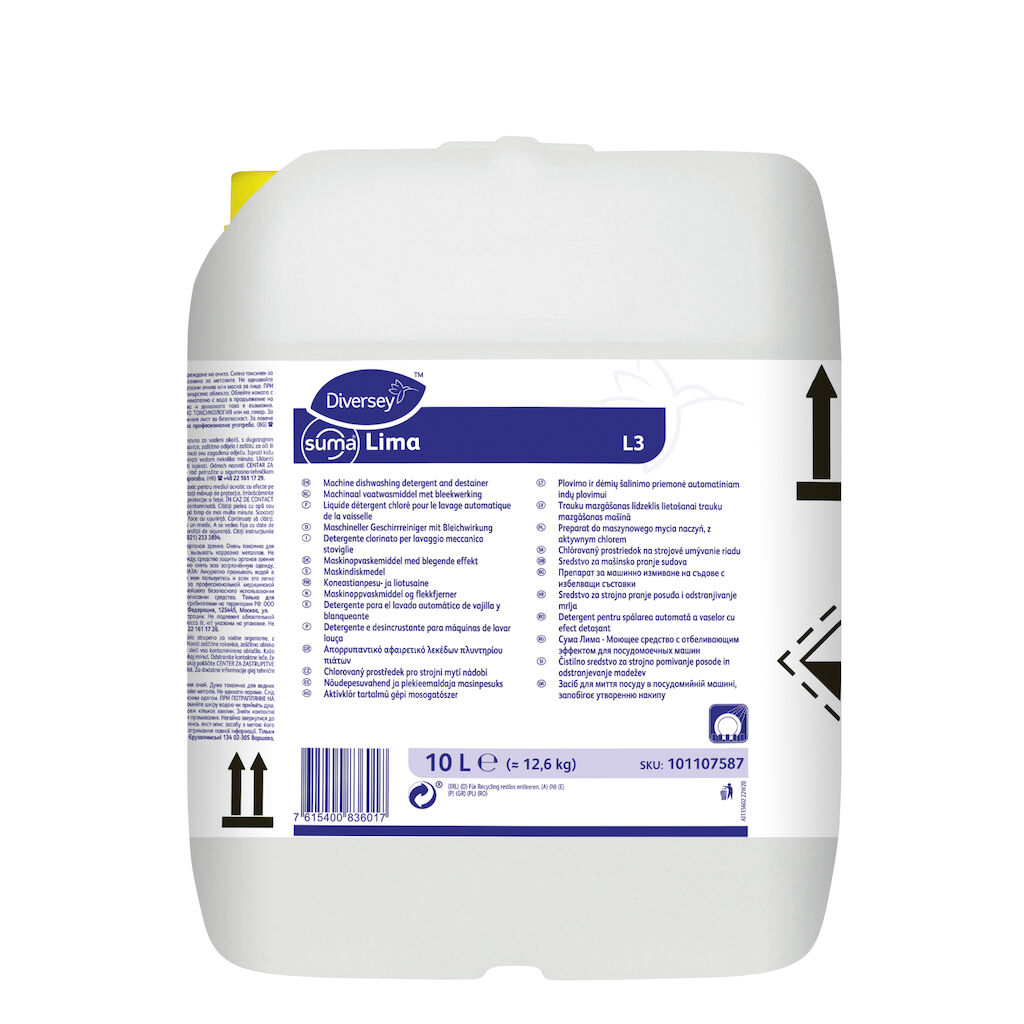Suma Lima L3 1x10L - Liquid machine dishwashing detergent specifically designed for removal of tannin staining
