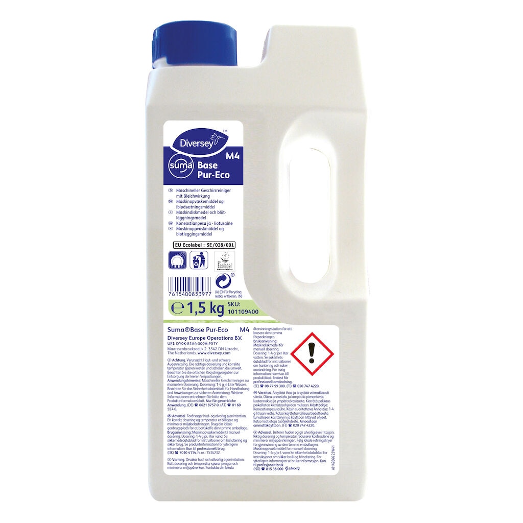 Suma Base free M4 8x1.5kg - Manual dosed mechanical ware washing detergent