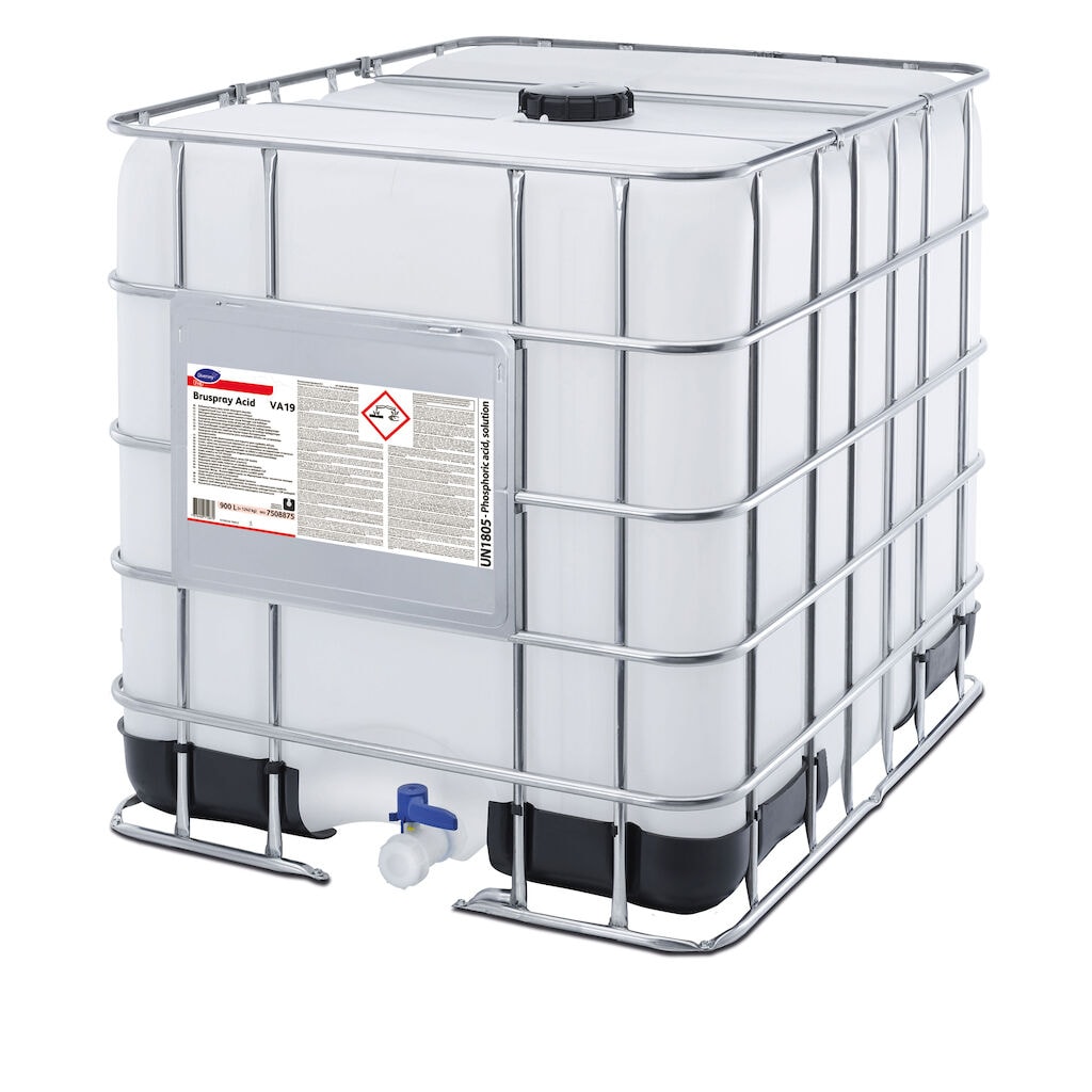 Bruspray Acid VA19 1x900L - Defoamed heavy duty acidic detergent descaler