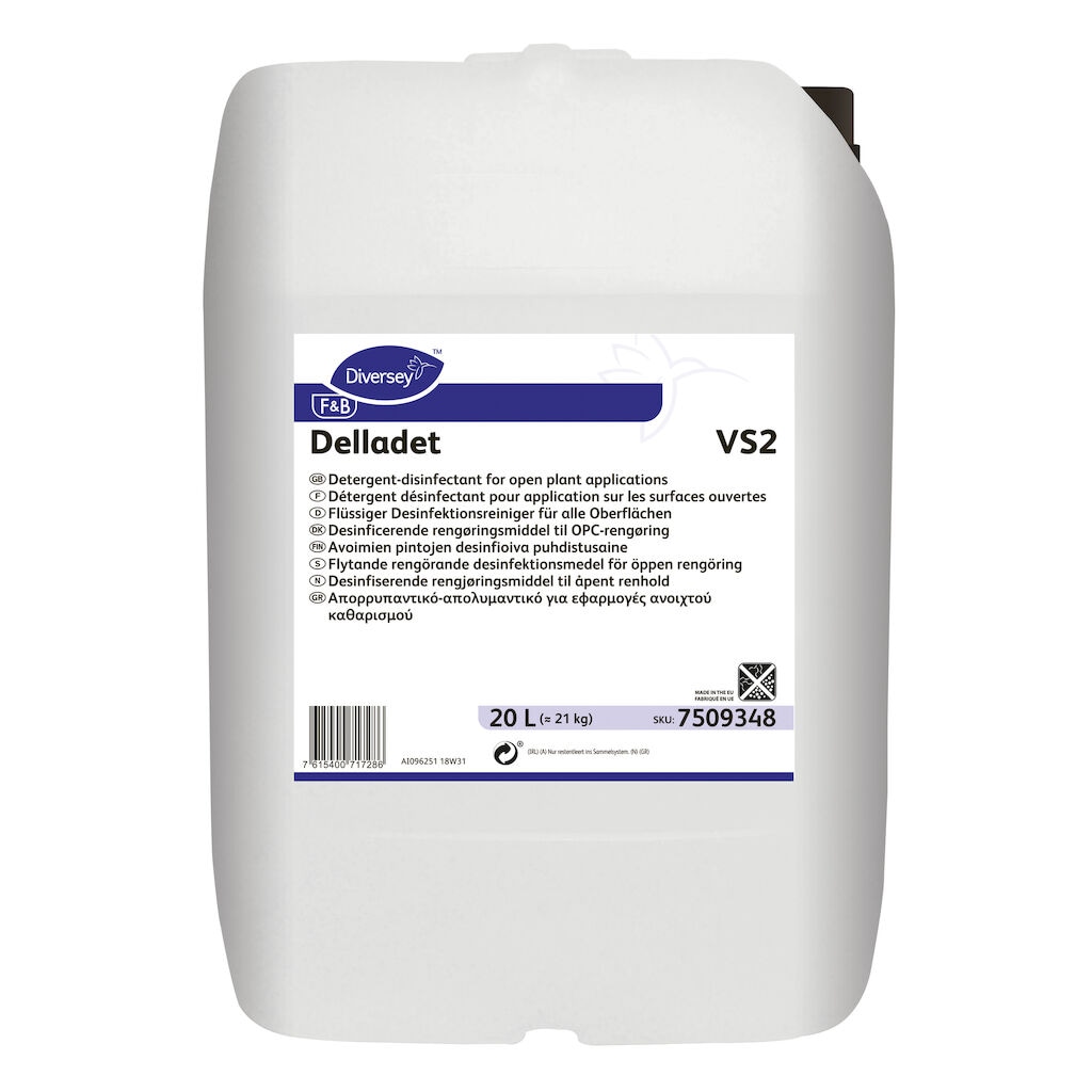 Delladet VS2 1x20L - Detergent-disinfectant for open plant applications