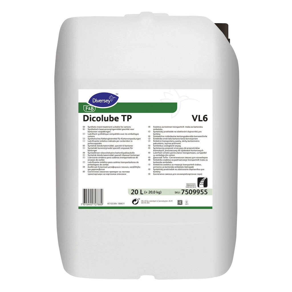 Dicolube TP VL6 1x20L - Synthetic track treatment suitable for cartons