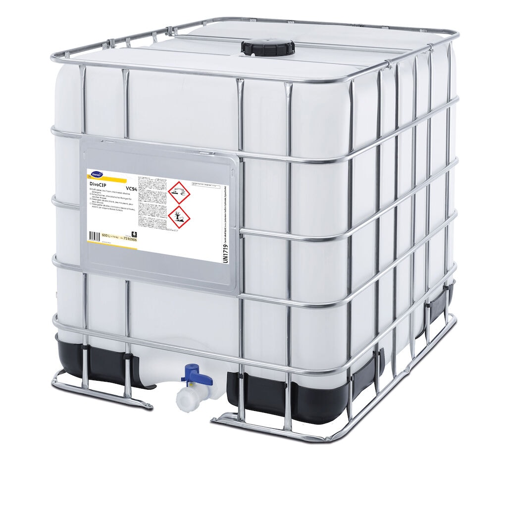 DivoCIP VC94 1x600L - Soft water, low foam chlorinated alkaline detergent