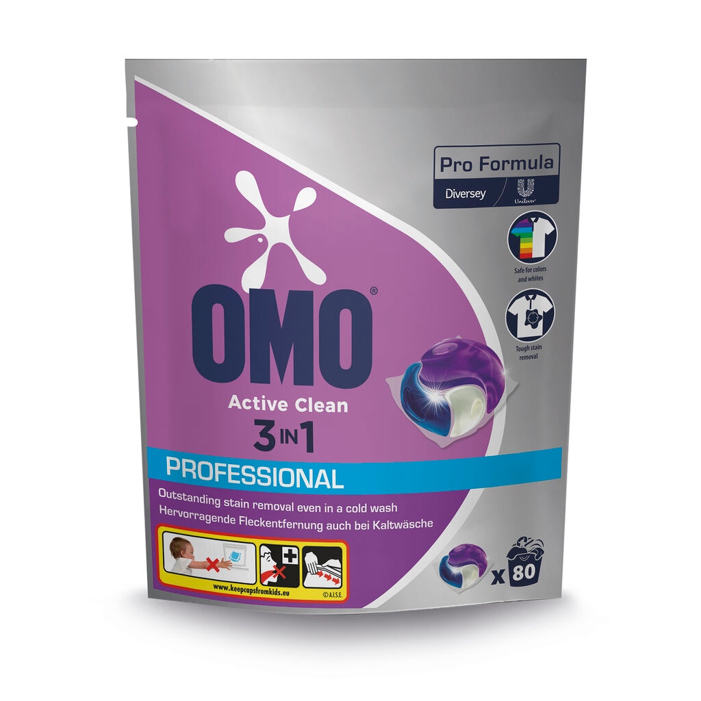 Omo Pro Formula ActiveClean 3in1 Caps 4x80pc